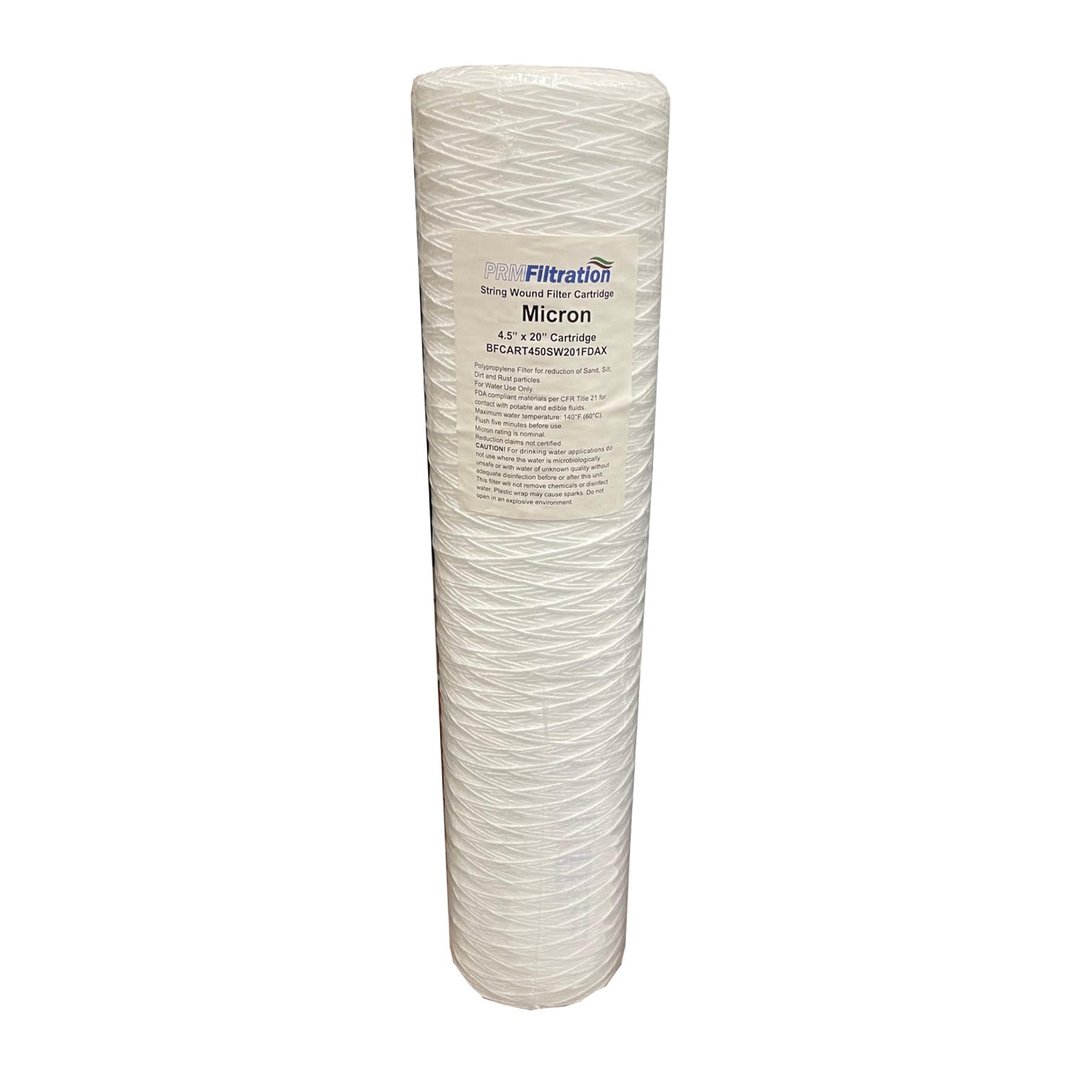 PRMFiltration SW2010BB 20 Inch x 4.5 Inch 10 Micron String Wound Polypropylene Sediment Filter Cartridges