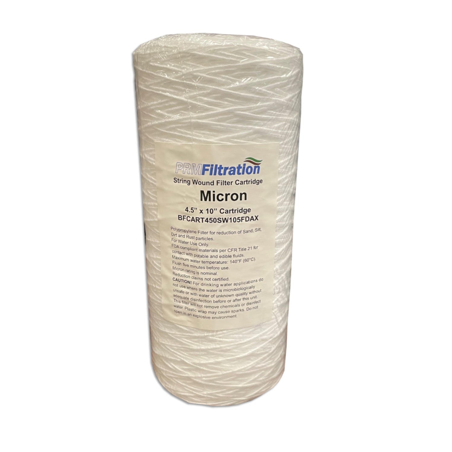 PRMFiltration SW1010BB 10 Inch x 4.5 Inch 10 Micron String Wound Polypropylene Sediment Filter Cartridges