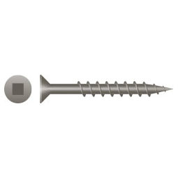 #8 x 2" Square Drive Flat Head Particle Board Screws Plain & Lubed (3,500/Bulk Pkg.)