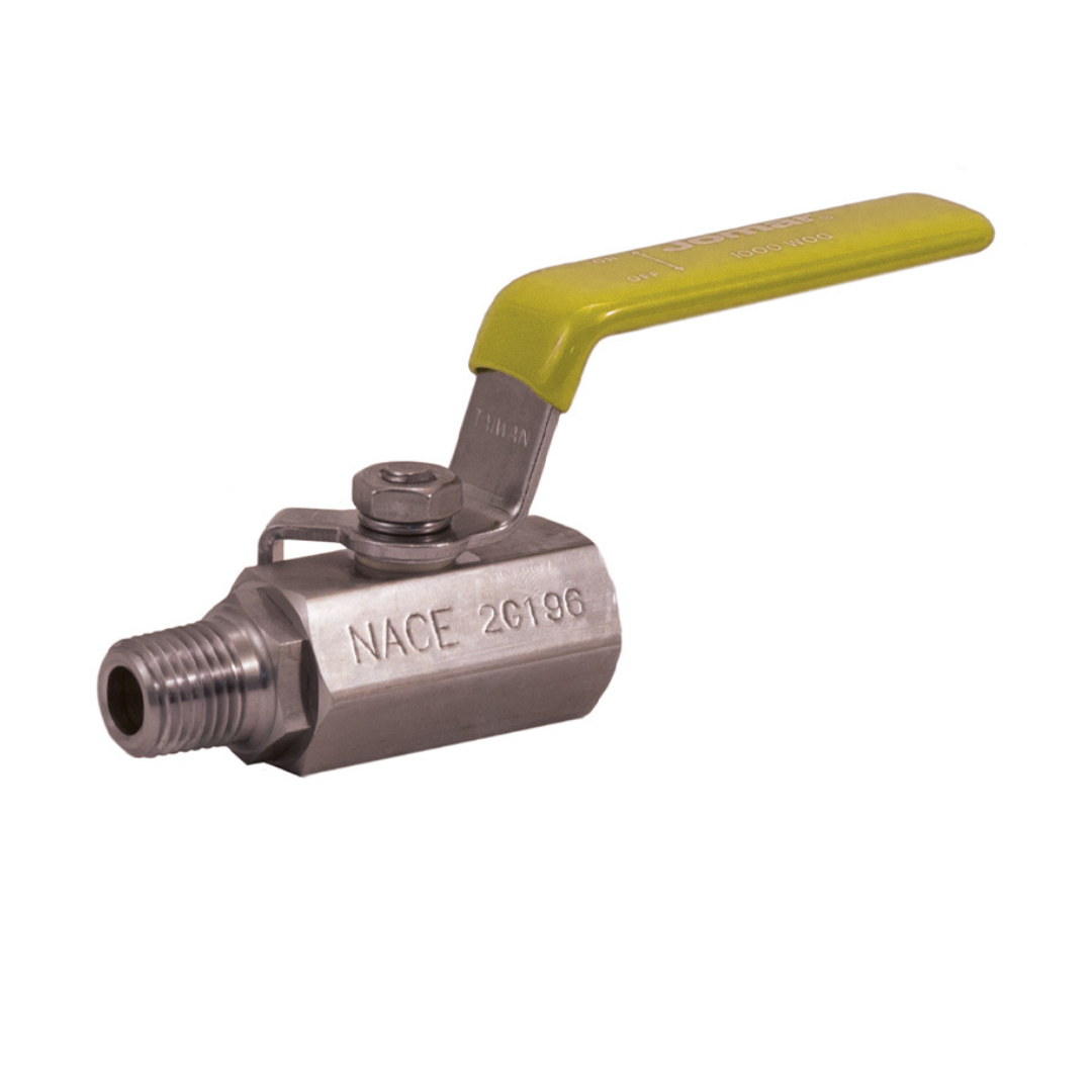Jomar 500-099 1/4 Inch FIP x 1/4" MIP Stainless Steel Ball Valve1 Piece / 2 Piece, Full Port, Threaded Connection, Mini Valves, 1000 WOG - Carton of 10