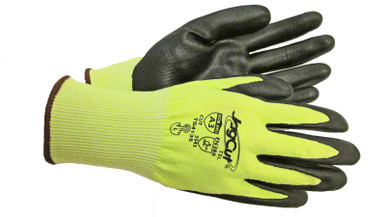 JagCut TSL 18g Hi-vis Lime UHMWPE Shell w/ Foam Nitrile Coating, Small (1 Pair)