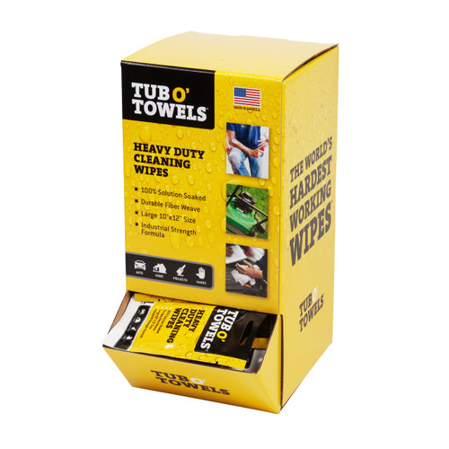 Tub O' Towels Heavy Duty Cleaning Wipes - 100 Pack w/ Gravity Feed Dispenser