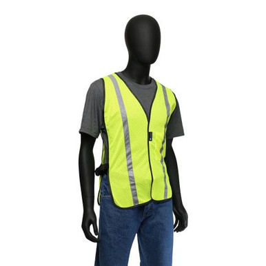 HI-VIS LIME GENERAL USE SAFETY VEST WITH HOOK & LOOP FRONT CLOSURE- NON-ANSI 47100/O