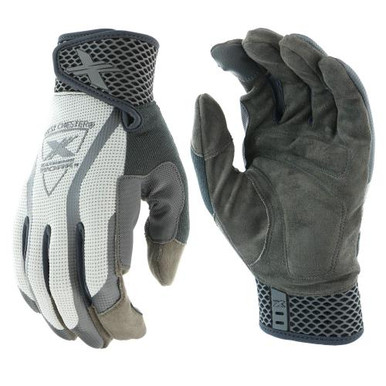 Extreme Work Multi PurpX - Gray Birdseye Spandex hasHoneycomb x-flex hook and loop with ToughX Suede palm, flexible fit fingers, touch compatible, padded palm, padded knuckleand reinforced fingert 89301/2XL