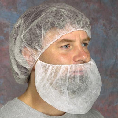21" SBP White Beard Cover - "latex free elastic" 12 gram poly pro material UBC-1000/21