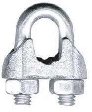 1/4" Malleable Wire Rope Clip, Cast Iron/Steel (350/Pkg)