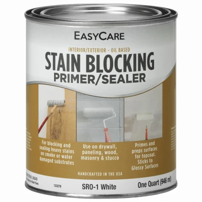 Stain-Blocking Interior/Exterior Primer Sealer, Oil-Base White, 1 Qt.