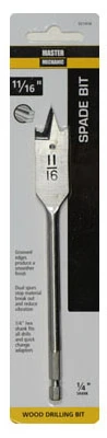Wood Boring Spade Drill Bit, 11/16 In.