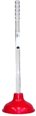 Toilet Plunger, Red With Clear Handle
