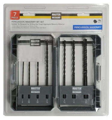 7-Pc. Percussion Masonry Drill Bit Set