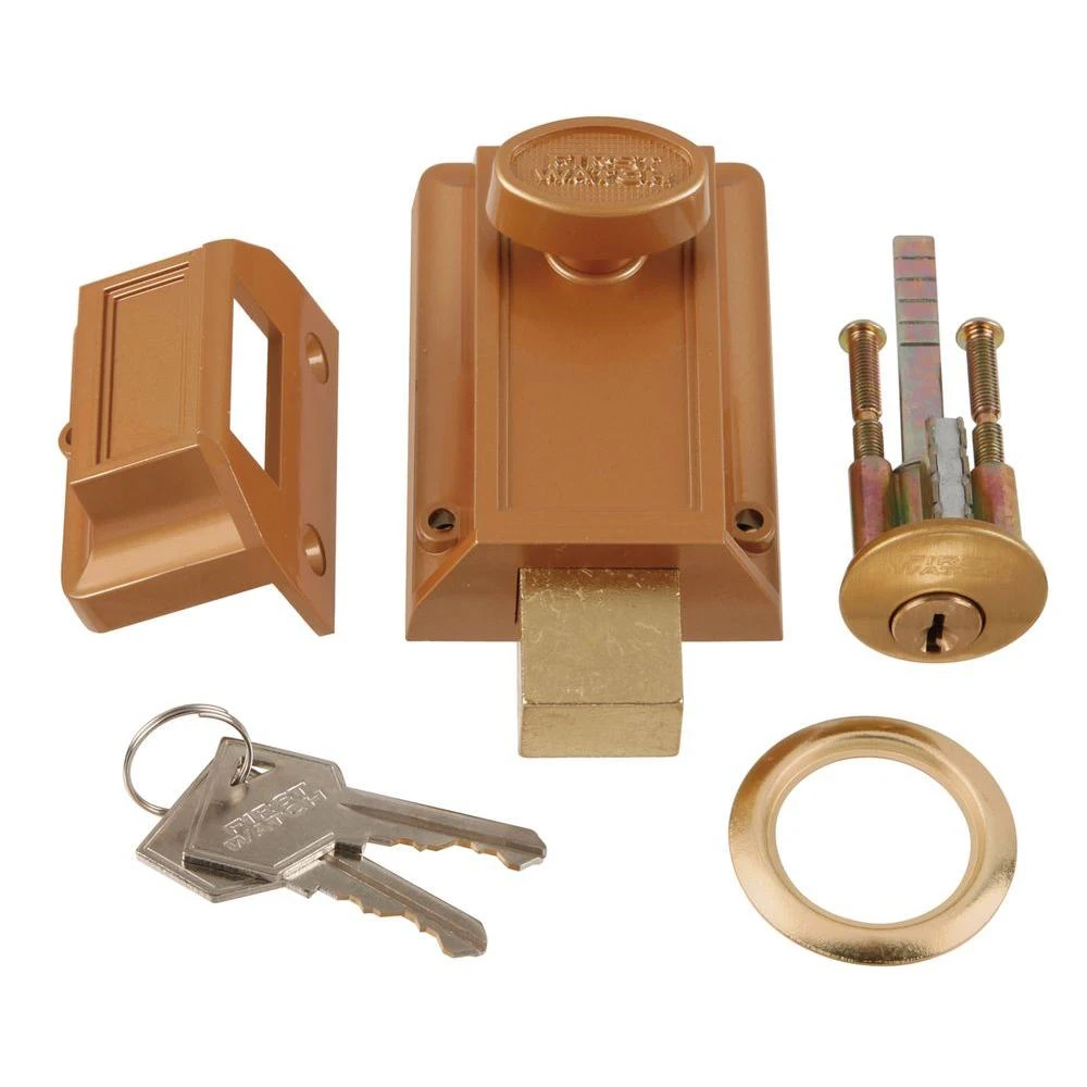 Brass Night Bolt 5-Pin Tumbler Locking Cylinder
