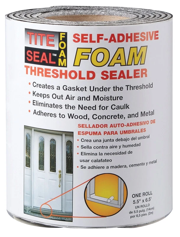 Threshold Sealer, Self-Adhesive Foam, 5.5-In. x 6.5-Ft.