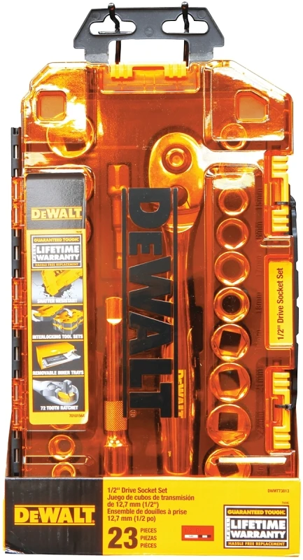 23-Pc. Socket Set, 1/2 In. Deep Drive, SAE/Metric
