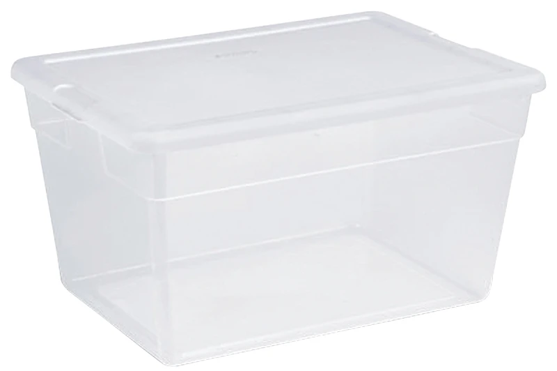 Storage Box, Clear, 58-Qt.