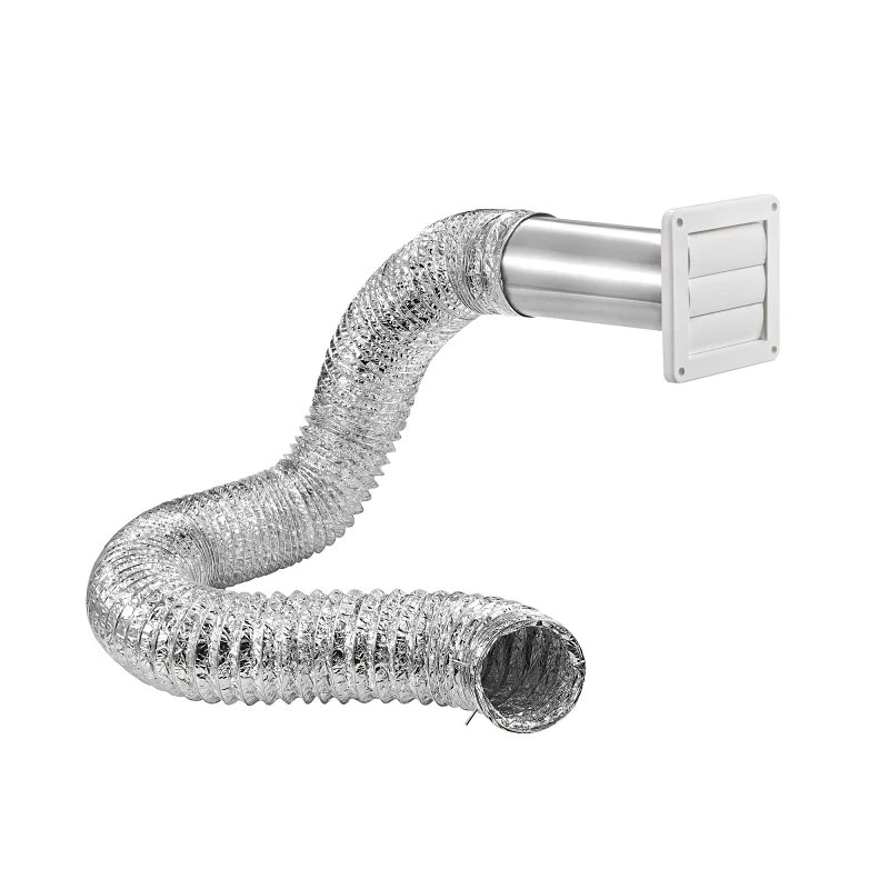 8 Ft. Dryer Exhaust Wall Louvered Vent Kit, White
