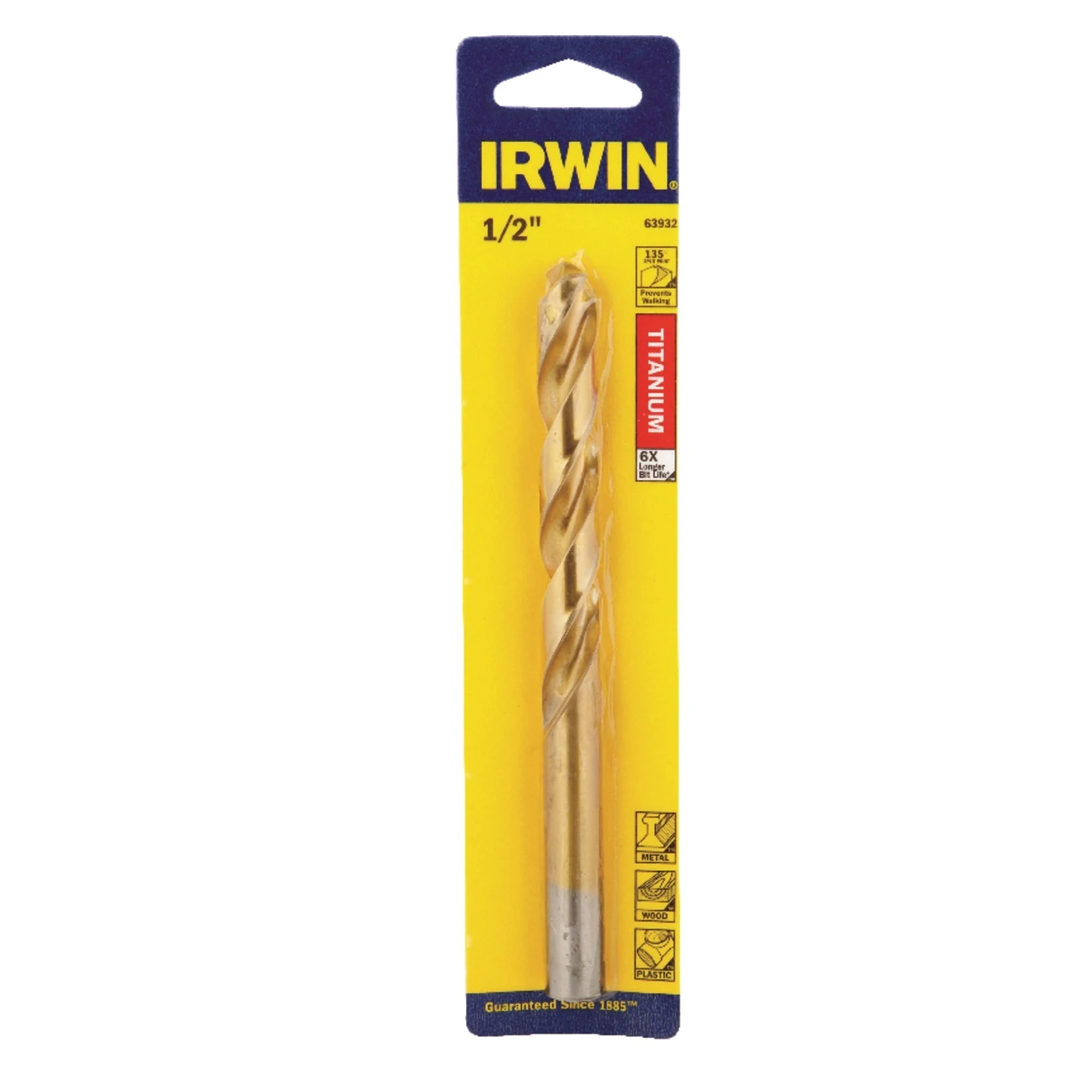 Titanium Drill Bit, Jobber Length, 1/2 In.