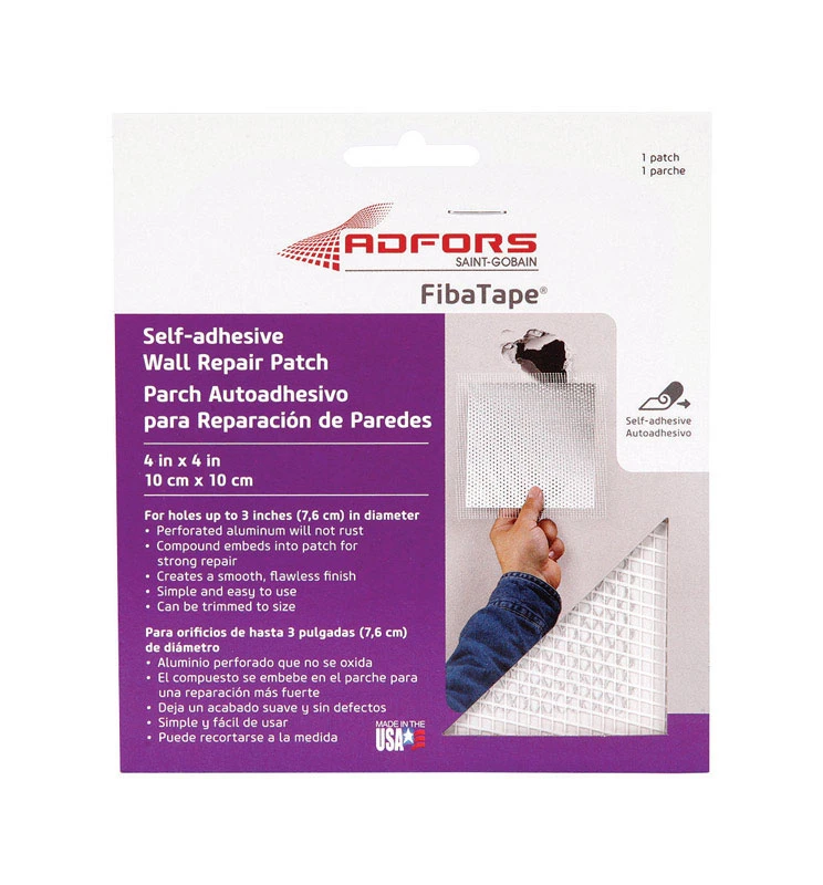 FibaTape Wall & Ceiling Repair Patch, Perforated Aluminum, 4 x 4-In.