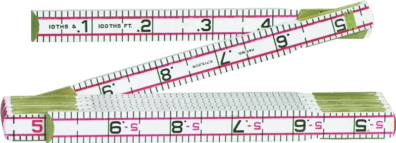 Lufkin Red End Engineer's Folding Rule, Wood, 5/8 In. x 6 Ft.