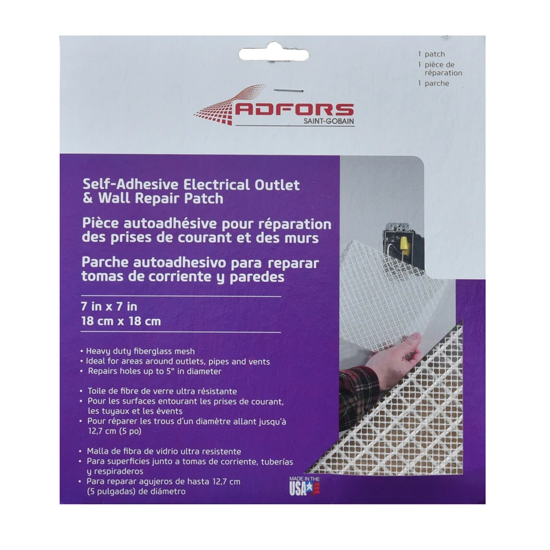 FibaTape Electrical Outlet & Wall Repair Patch, 7 x 7-In.