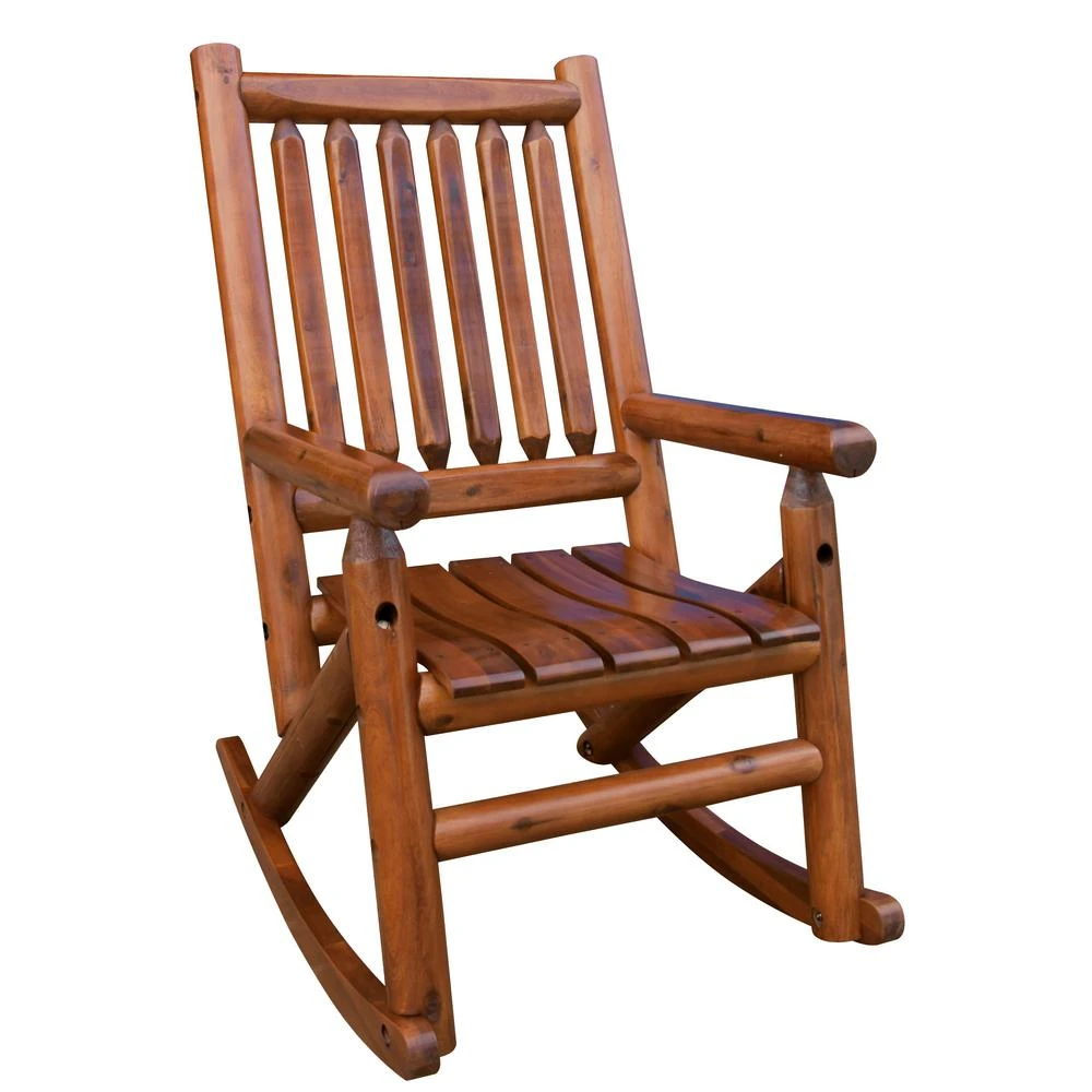 Porch Rocking Chair, Honey Finish Hardwood