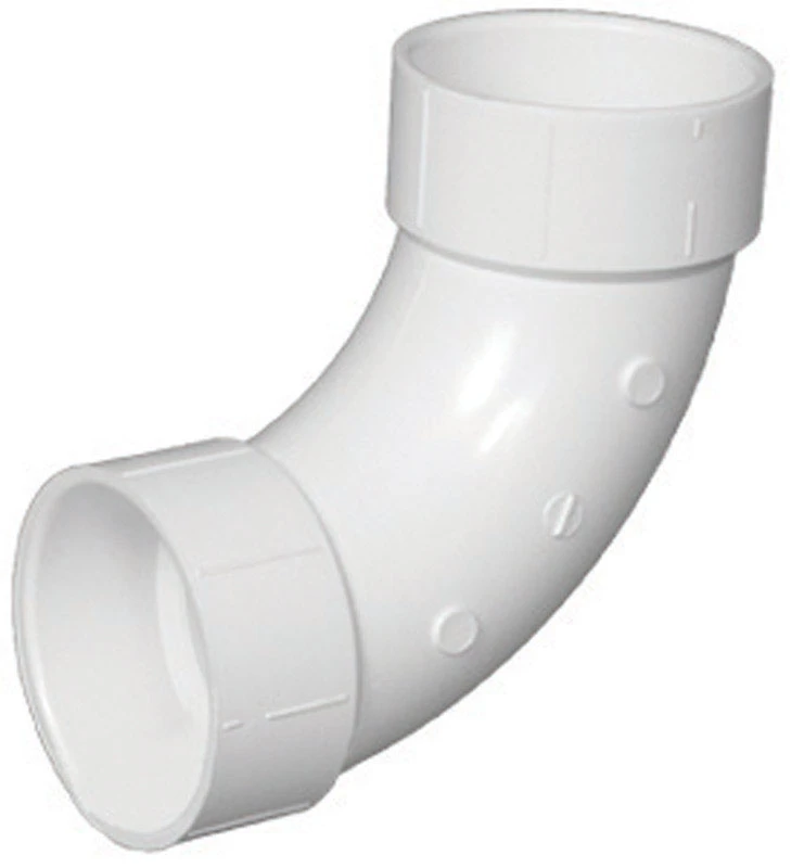 Schedule 40 DWV PVC Long Sweep 90-Degree Elbow, 1-1/2 In.