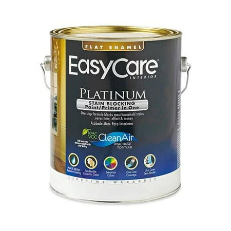 Platinum Interior Paint & Primer + Stain Blocker, Pure White Pastel Base Flat Latex, 1 Gallon