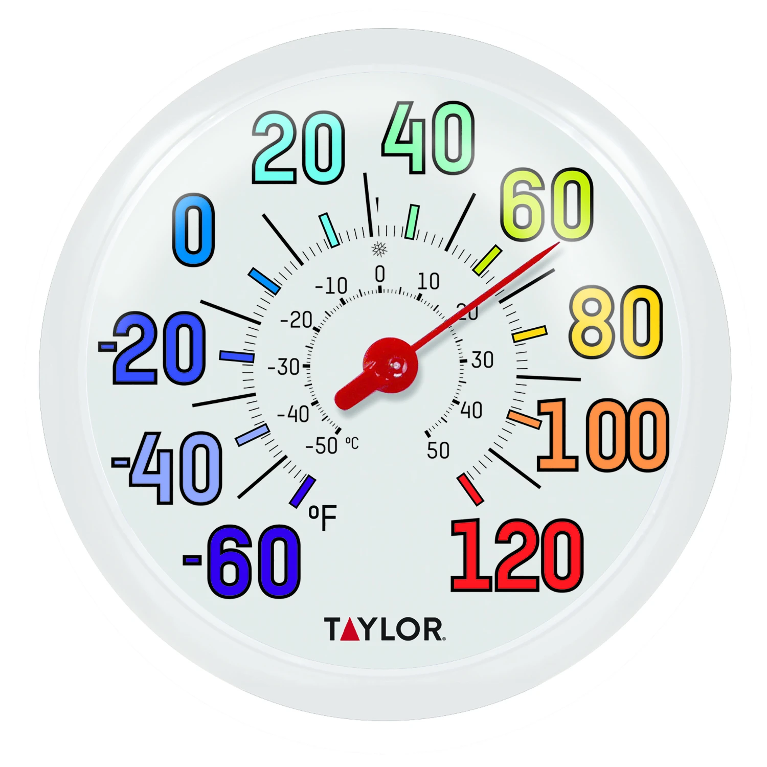 Outdoor Thermometer, Big and Bold Dial, Sky Blue, 13.25-In.