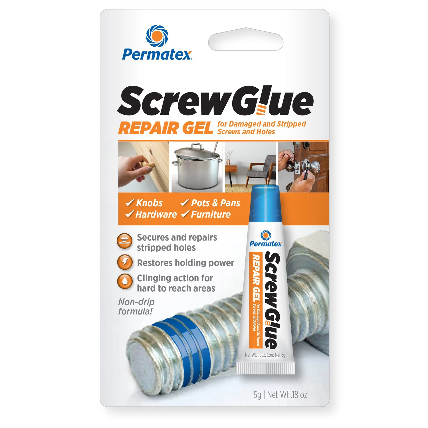 ScrewGlue Repair Gel, 5-gm.