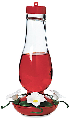 Hummingbird Feeder,Hurricane Glass, 24-oz.