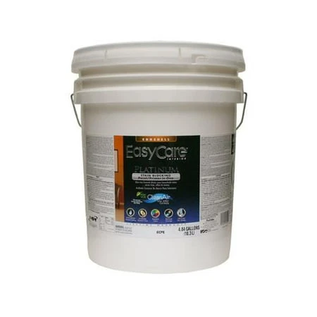 Platinum Interior Paint & Primer + Stain Blocker, Pure White Pastel Base Flat Latex, 5 Gallons