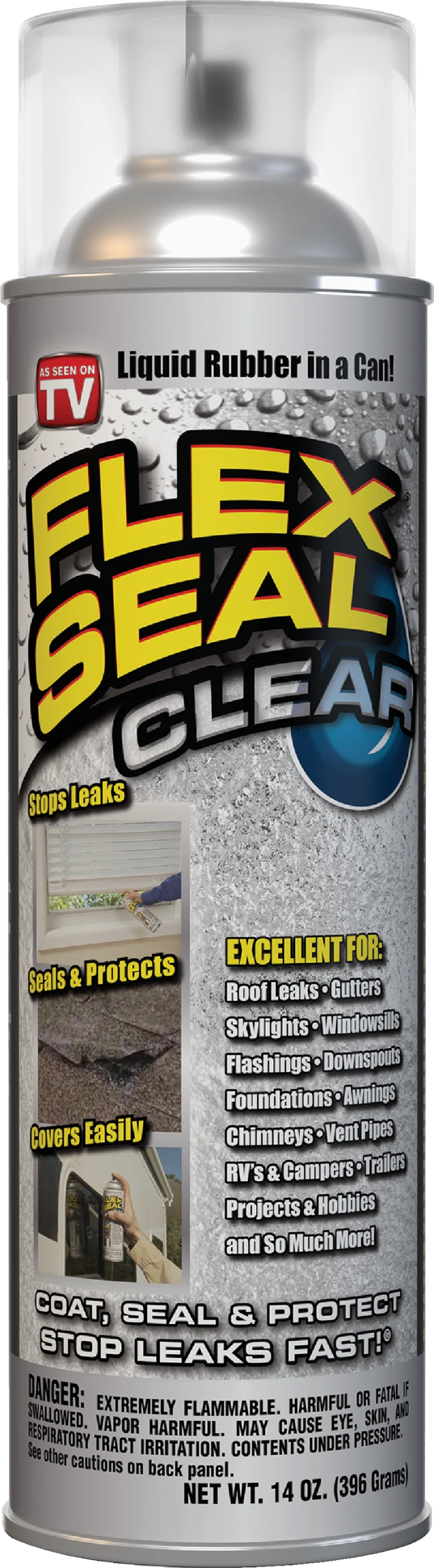 FLEX SEAL Rubber Sealant Coating, Clear, 14-oz.