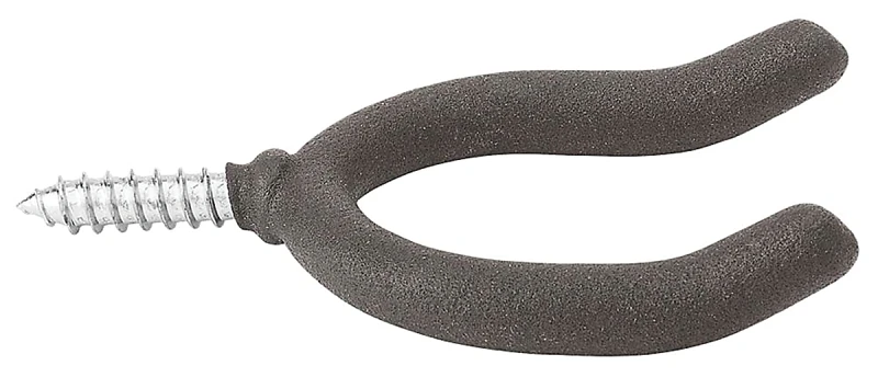 Double Screw Hook, Black Vinyl Coated, Large