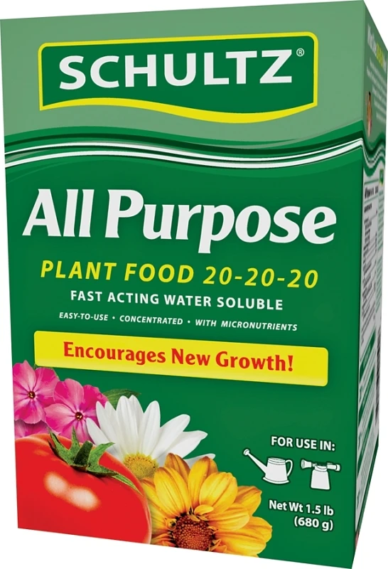 Plant Food, All-Purpose, Water Soluble, 20-20-20 Formula, 1.5 Lb.