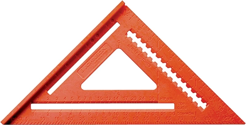 Rafter Angle Square, Orange Plastic, 12-In.