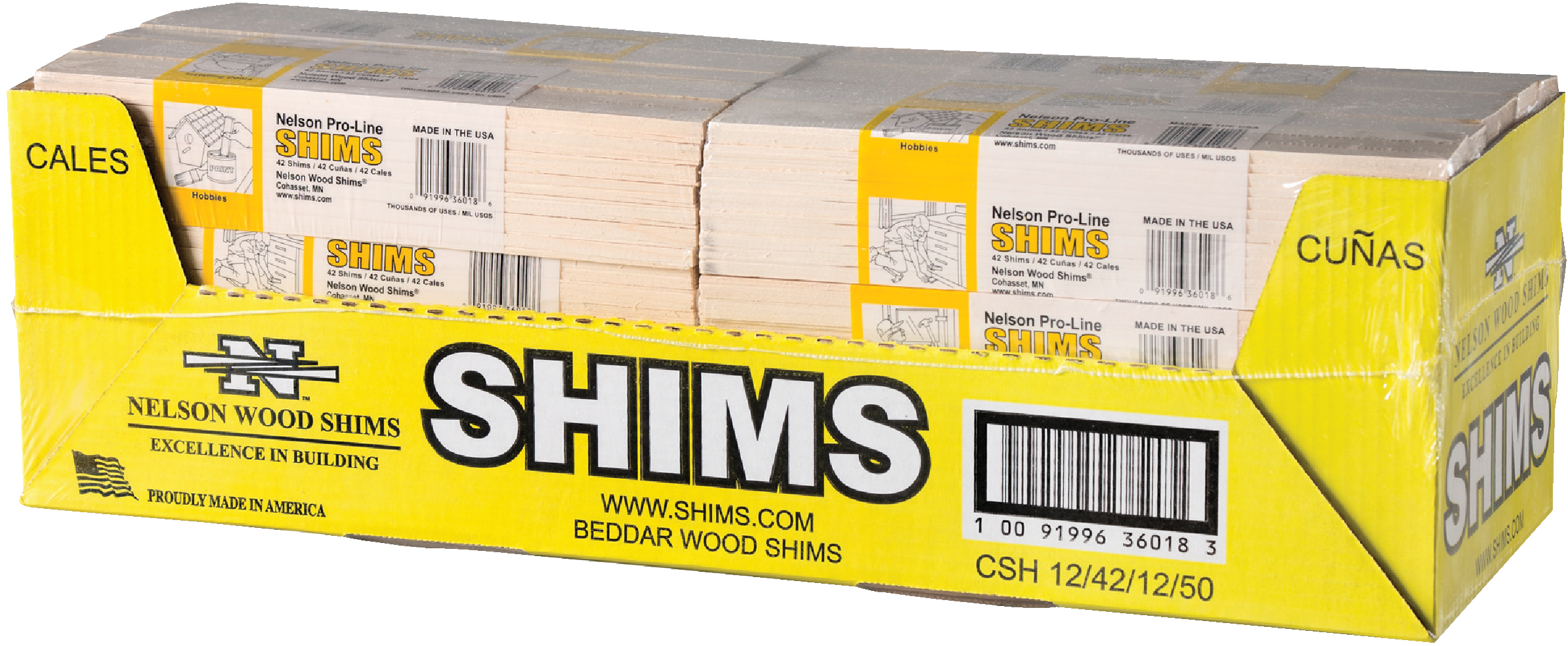 Wood Snapping Shims, 3/8 x 1-3/8 x 12-In., 42-Pk.