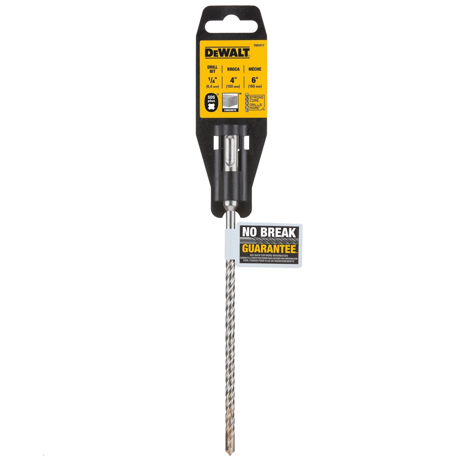 Carbide SDS Plus Hammer Bit, 1/4 x 4 x 6 In.