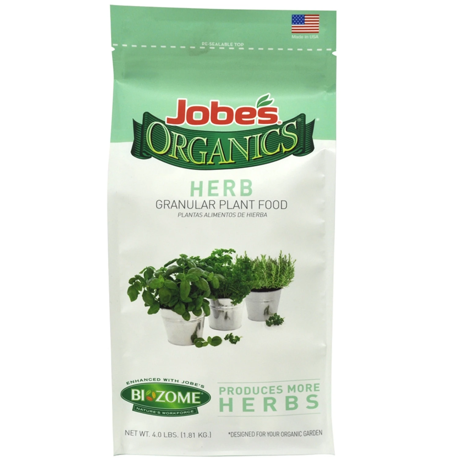 Organics Herb Granular Fertilizer With Biozome, 4-4-3 Formula, 4 Lbs.