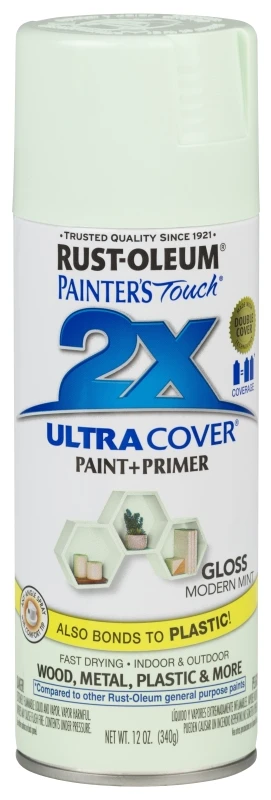 Painter's Touch 2X Spray Paint, Modern Mint Gloss, 12 oz.