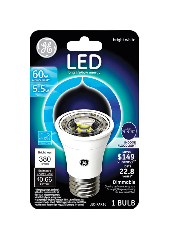 LED Floodlight Bulb, Indoor, Warm White, Clear Bulb, 450 Lumens, 5 Watt