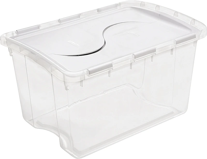 Storage Box, Hinged Lid, 48-Qt.
