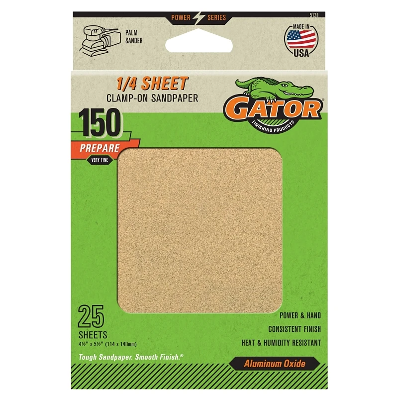 Sanding Sheets, Aluminum Oxide, 150-Grit, 4.5 x 5.5-In., 25-Pk.