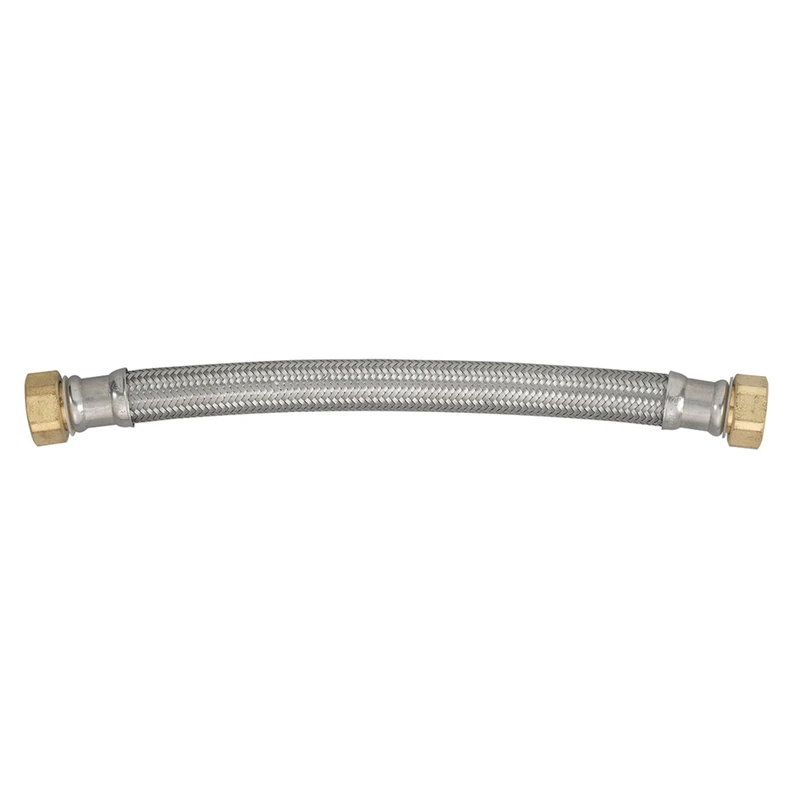 Water Heater Connector, Braided Stainless Steel, 3/4 FIP x 24 In.