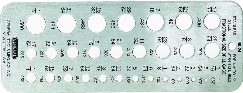 Stainless Steel Fraction Drill Gauge