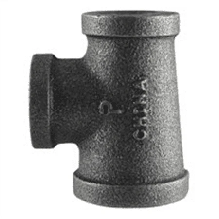 1-1/4 x 1-1/4 x 1 In. Black Pipe Reducing Tee