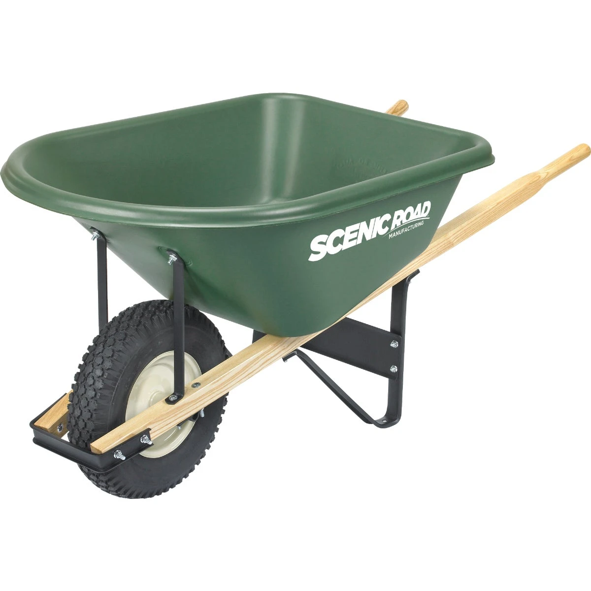 Poly Wheelbarrow, Knobby Tire, 6-Cu. Ft.