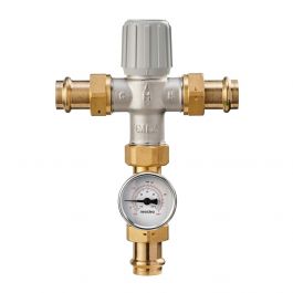 Resideo AM101-UPTG-1LF Mixing Valve W/Temperature Gauge 3/4" Union Lead-Free