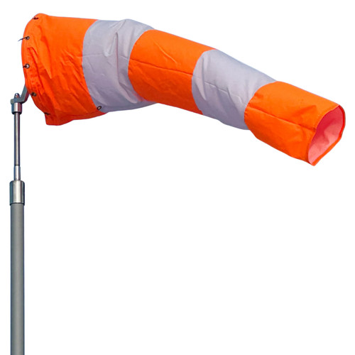 Custom Windsock VAR1896 Orange and White Airport Windsock- 18 in. x 96 in. - FAA Compliant