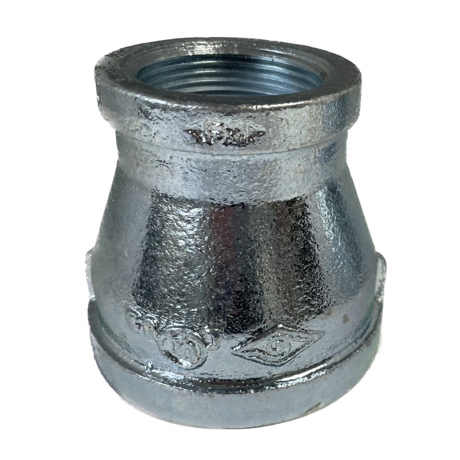BMI 2 Inch x 1-1/4 Inch NPT Galvanized Bell Reducing Coupling, 150#, UL/FM