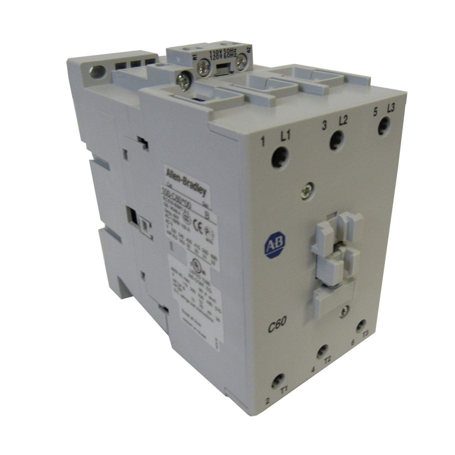 Allen-Bradley 100-C60D10 IEC Standard Contactor, 60 Amp, 120VAC Coil