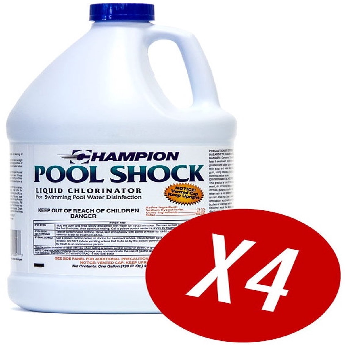 Champion 12.5% Liquid Chlorine Pool Shock - Case of 4